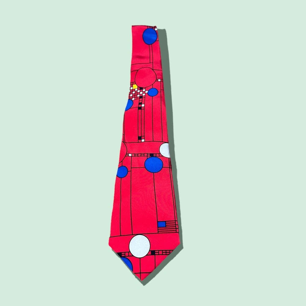 Men’s 100% Silk Vintage Neck Tie Acme Studios 1995 Art Institute Of Chicago